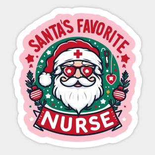 Santas favorite Nurse Santa's Helper Nurse Wear Sticker